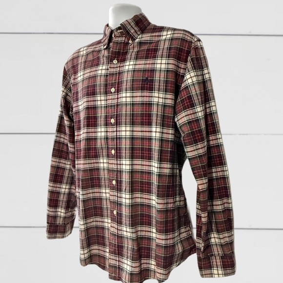 Ralph Lauren Classic Fit Flannel Shirt L • Plaid Long Sleeve Button Down - Picture 6 of 17
